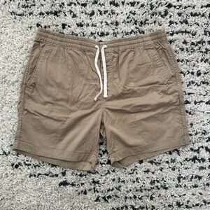 J. Crew Men's Dock Shorts with elastic waistband & drawstring - Khaki/Tan, Large